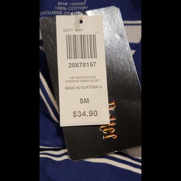 Harry Potter Ravenclaw Shirt Navy Blue With White Stripes Embroidered New S - Picture 4 of 5